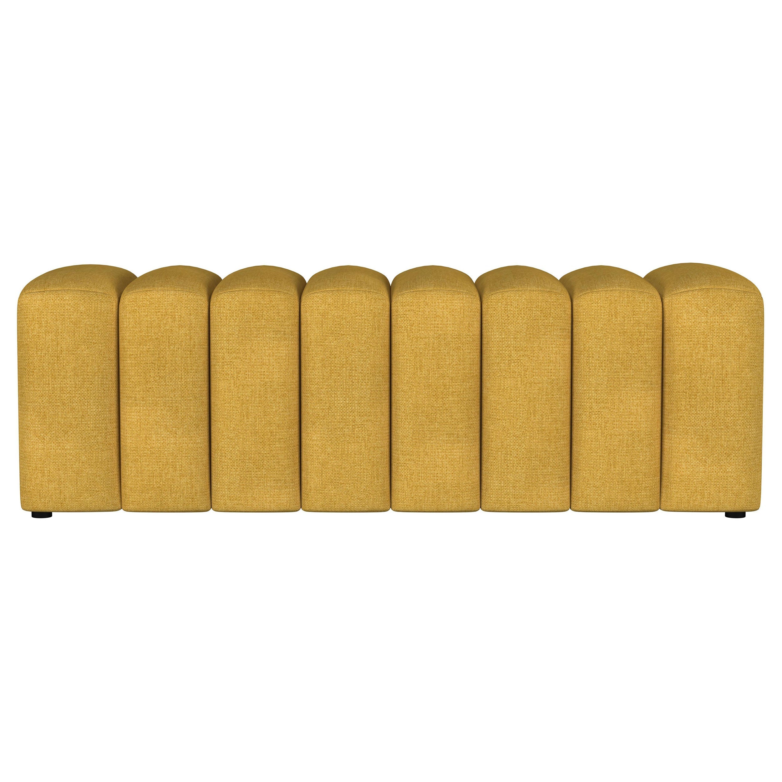 Summer Fabric Upholstered Tufted Accent Bench Mustard Yellow
