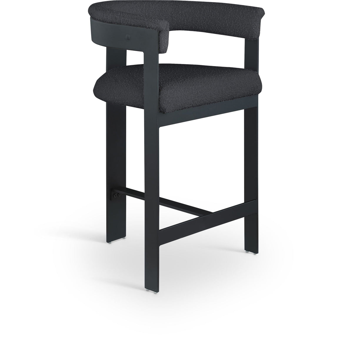 Romeo - Boucle Counter Stool (Set of 2) with Black Base