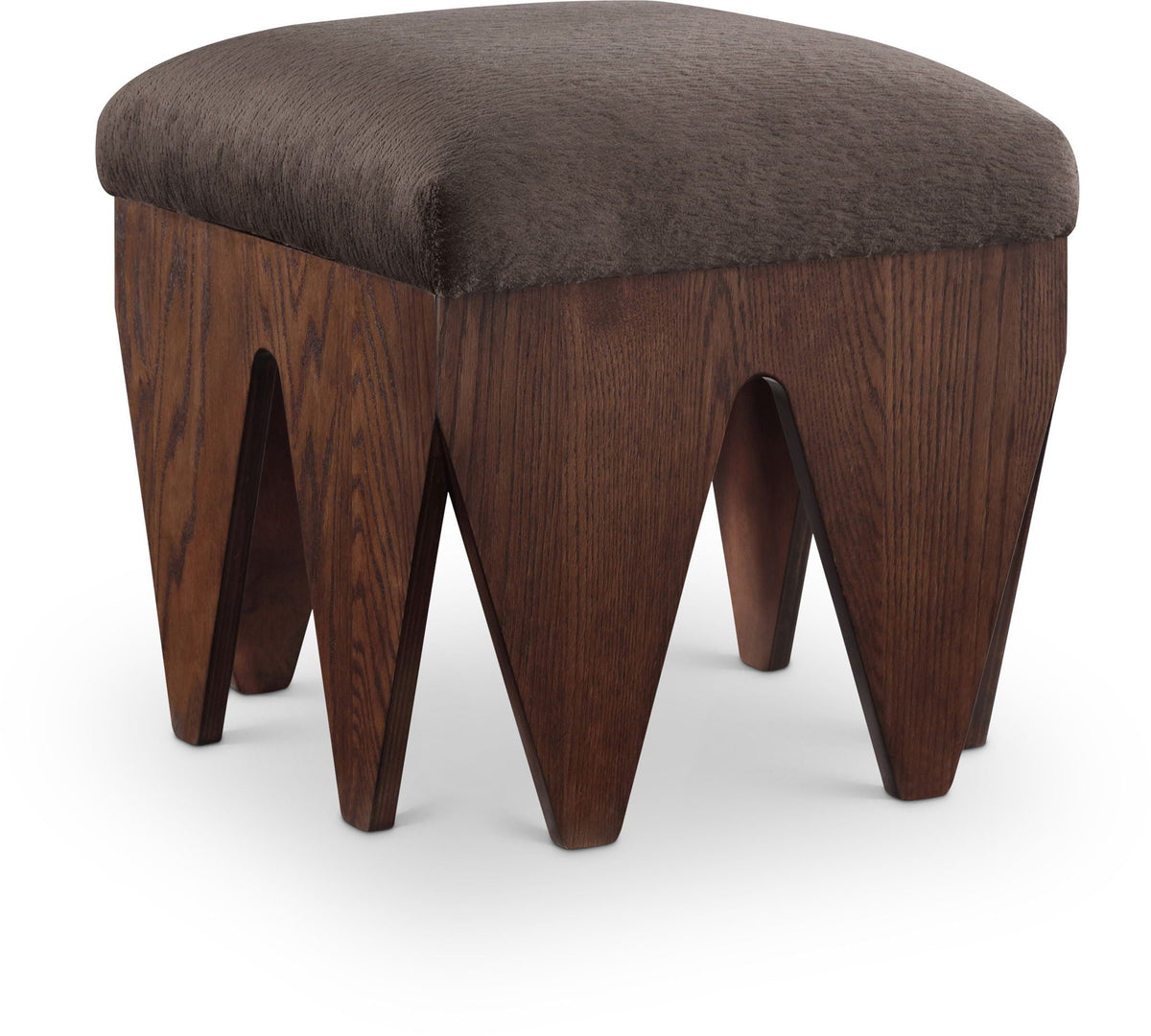 Altair - Fabric Bench with Dark Brown Base