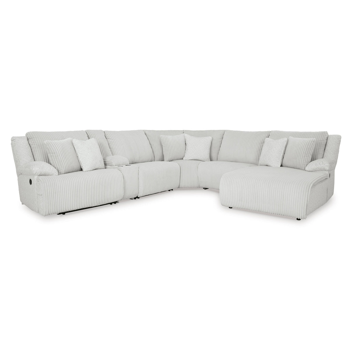 Top Tier Fossil 6-Piece Reclining Sectional — Press-Back Chaise