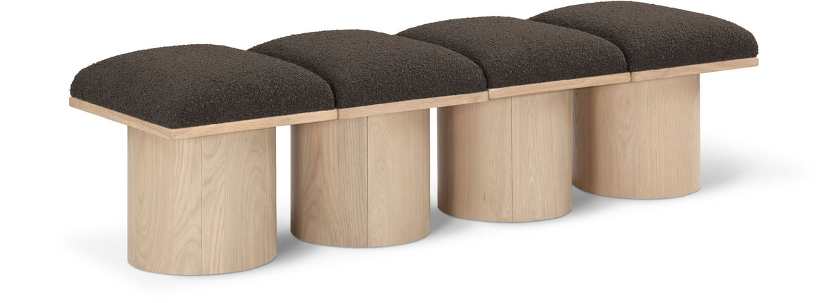 Pavilion Modular Bench 4-Piece Bench, 62"W x 18"D — Brown / Natural Base