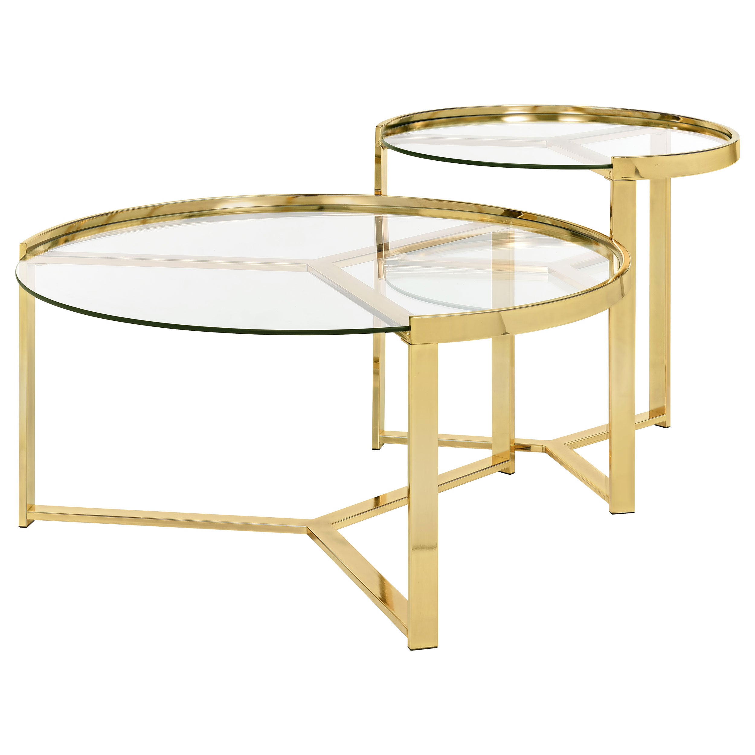 Delia Round Glass Top Nesting Coffee Table