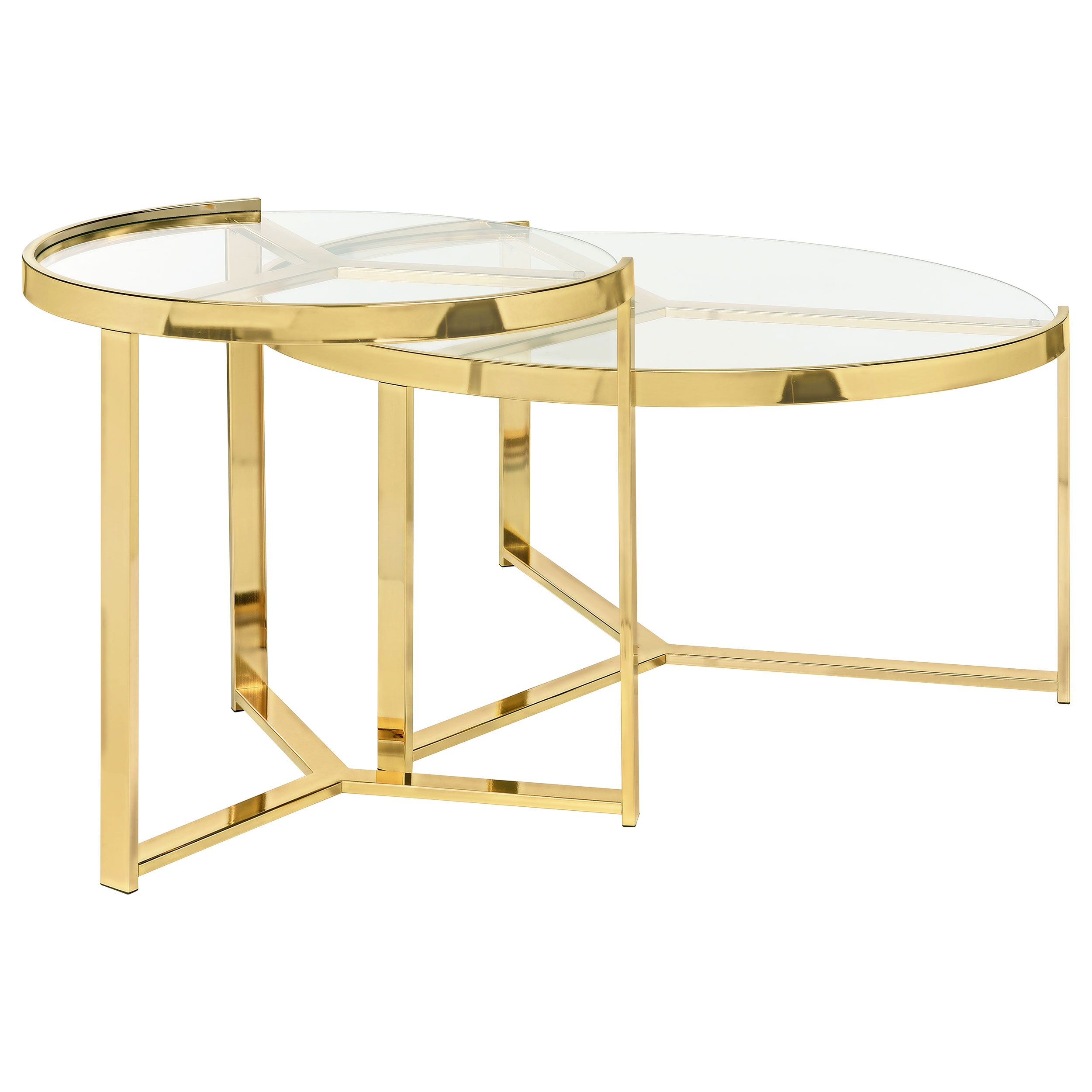 Delia Round Glass Top Nesting Coffee Table