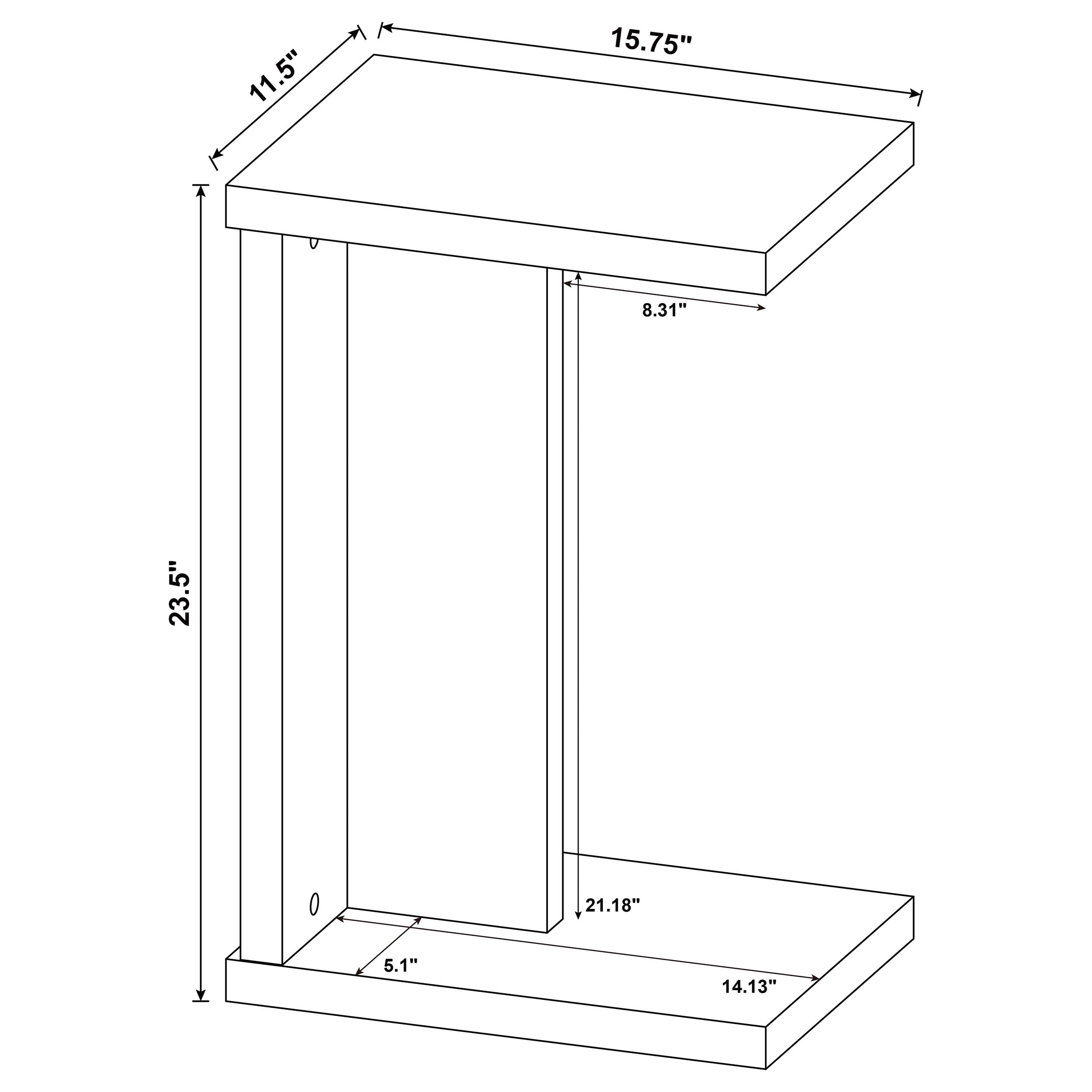 Clower Engineered Wood C-Shaped Sofa Side Table
