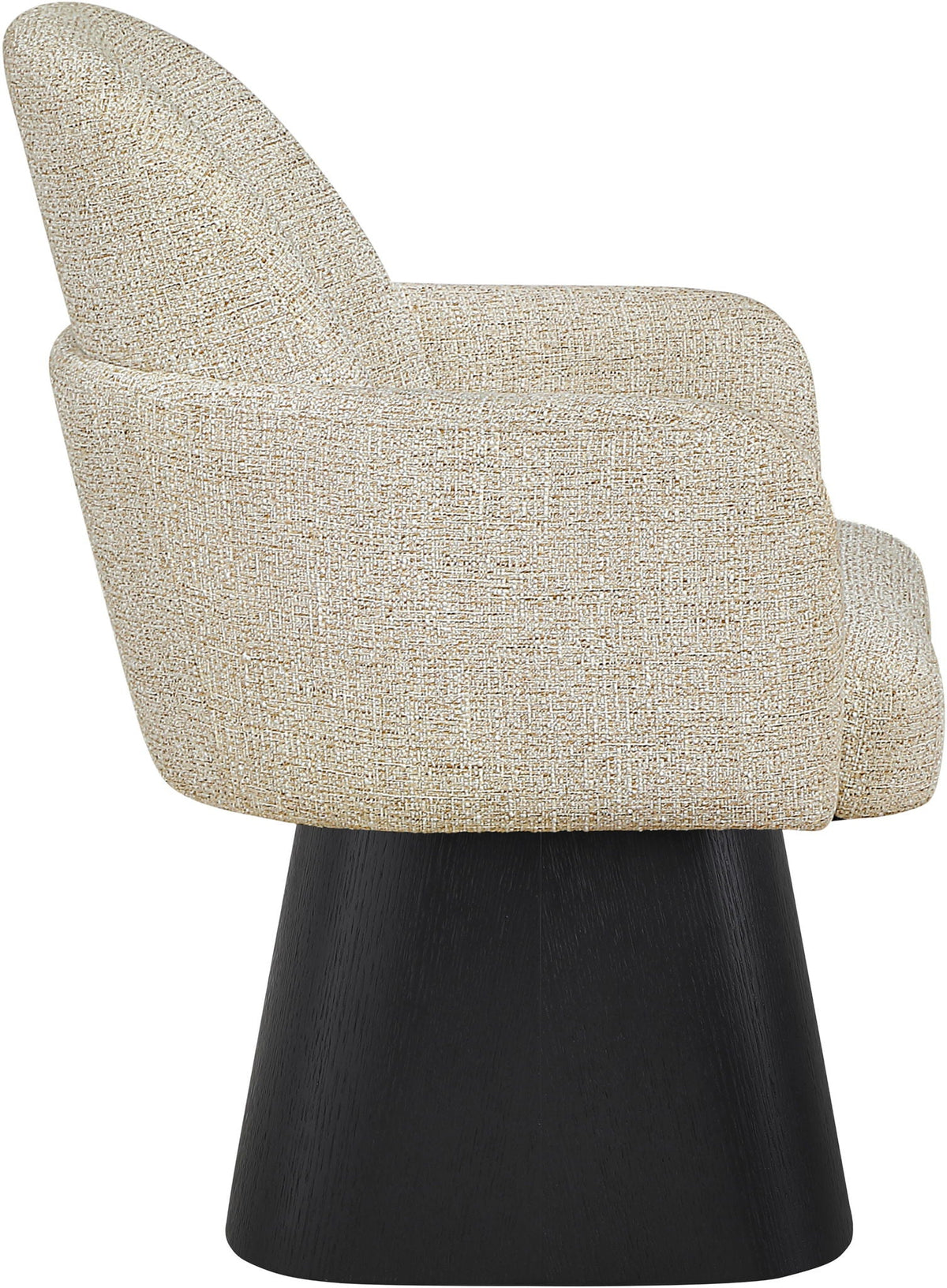 Marlowe Swivel Dining Arm Chair with Black Base