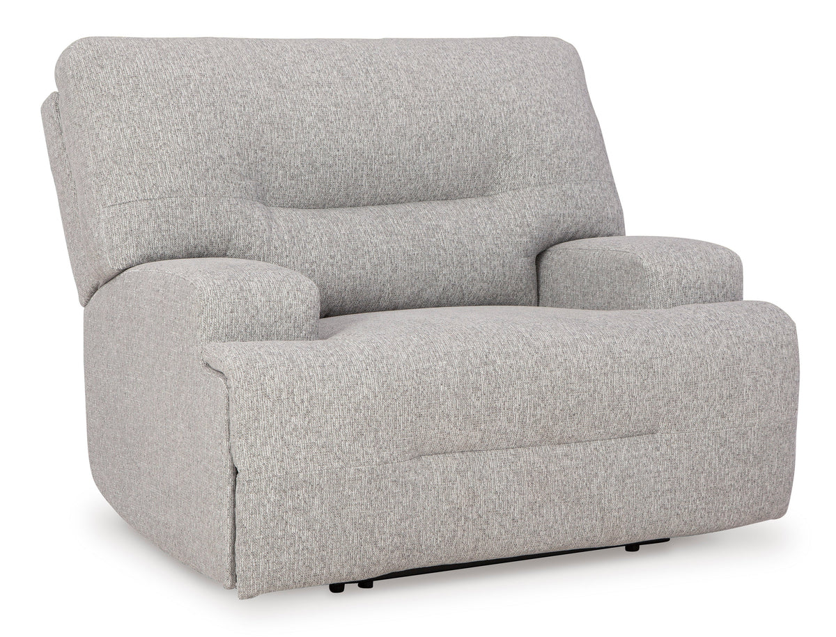 Acklen Place Pewter Power Recliner — Wide Seat & Power Headrest
