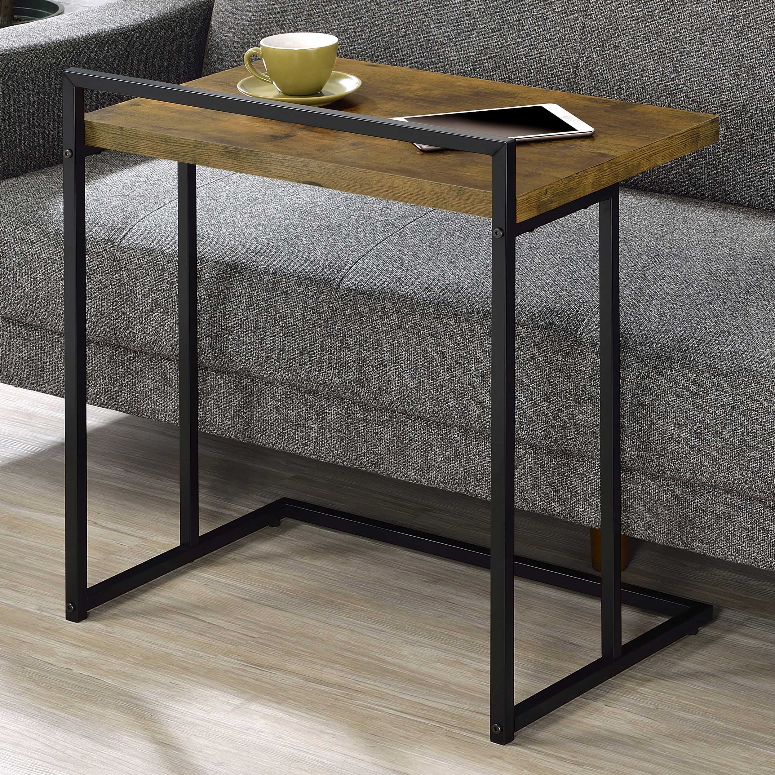 Dani Rectangular C-Shaped Sofa Side Table High Gloss