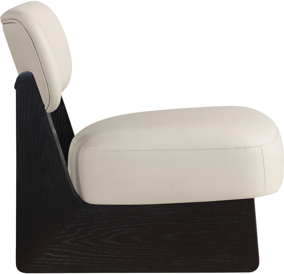 Vetra - Vegan Leather Upholstered Accent Chair With Black Base - Black