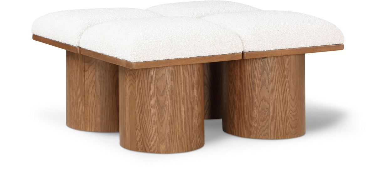 Pavilion Modular Bench 4-Piece Bench, 36"W x 31"D — Cream / Brown Base