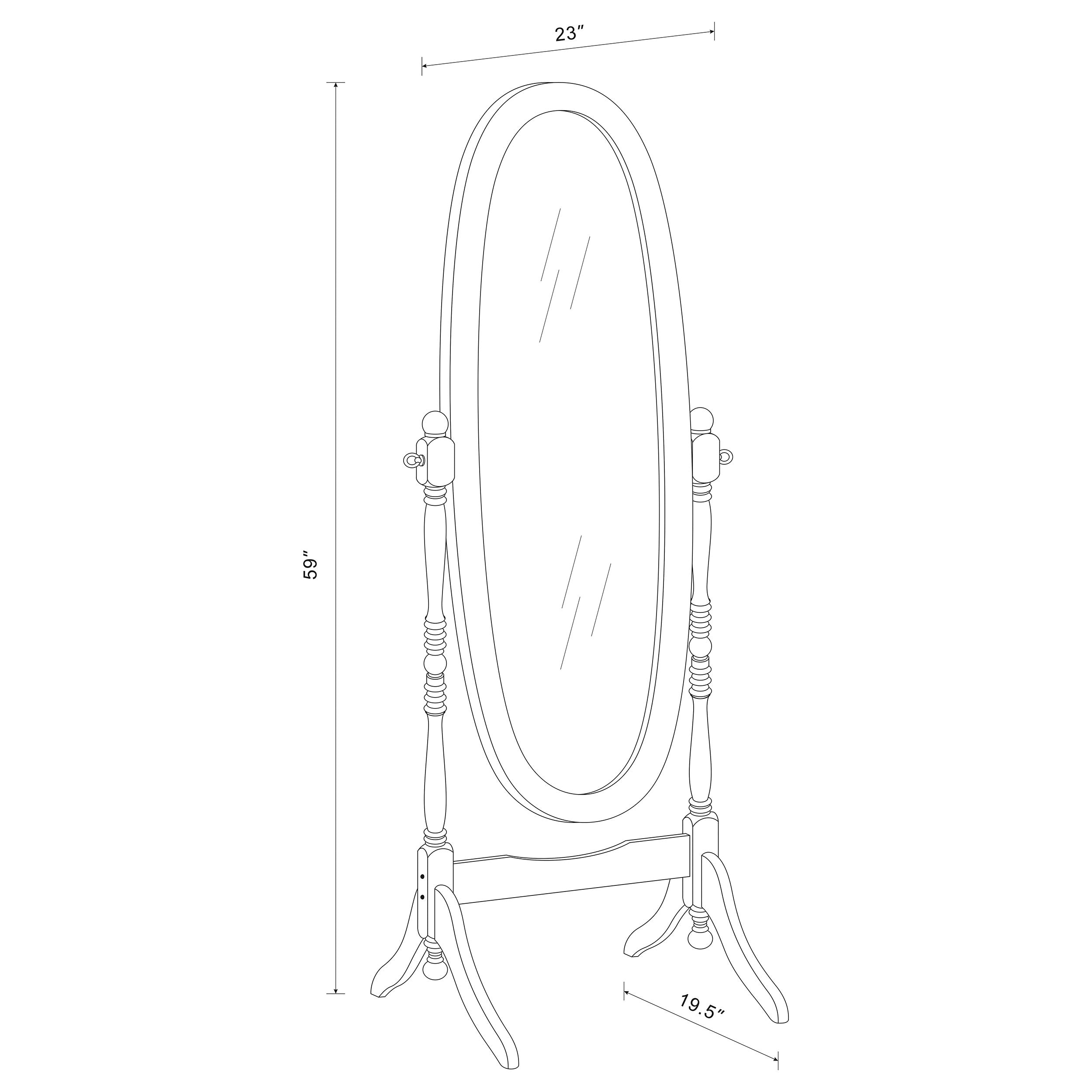 Foyet Wood Adjustable Full Length Cheval Mirror