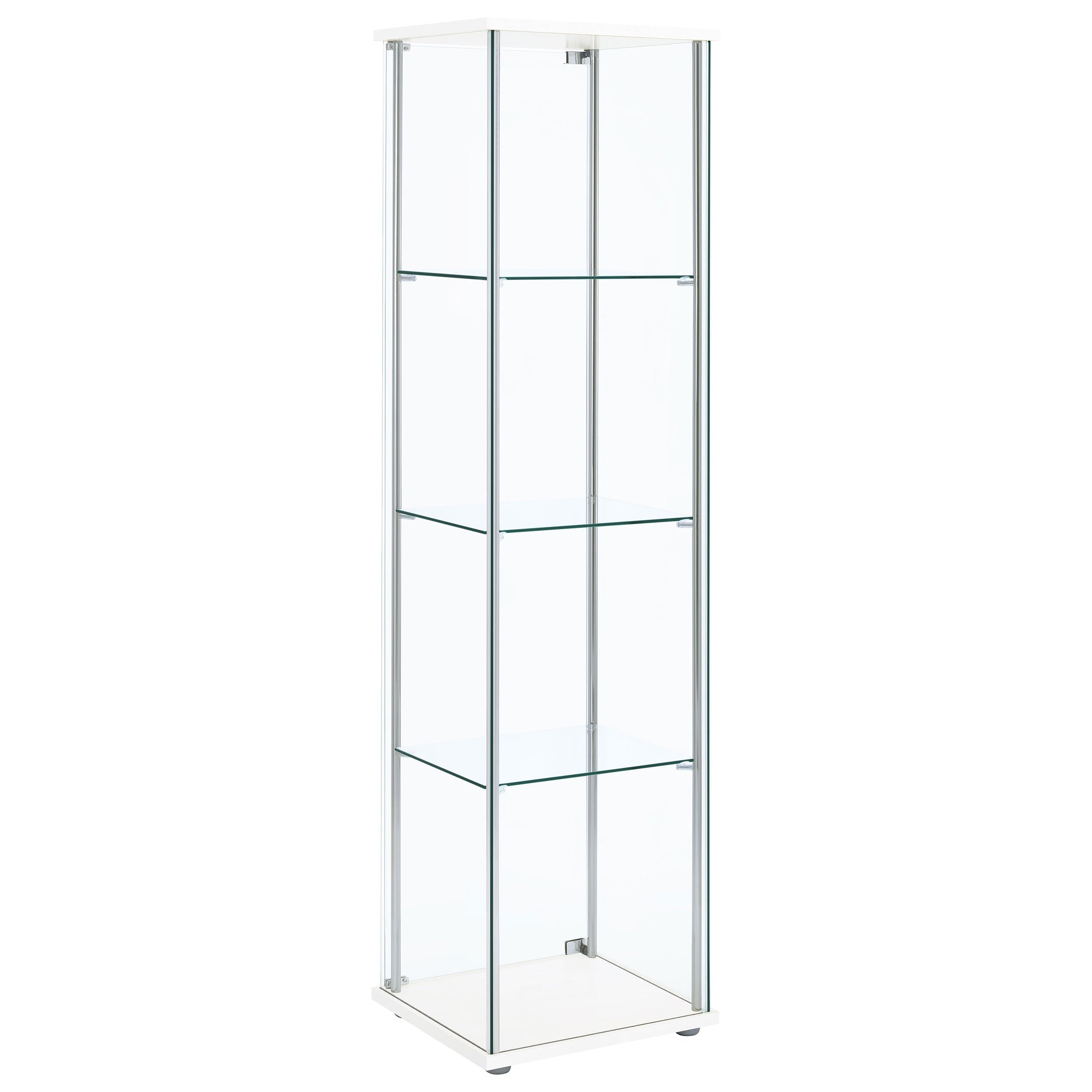 Bellatrix Rectangular 4-shelf Curio Cabinet White and Clear