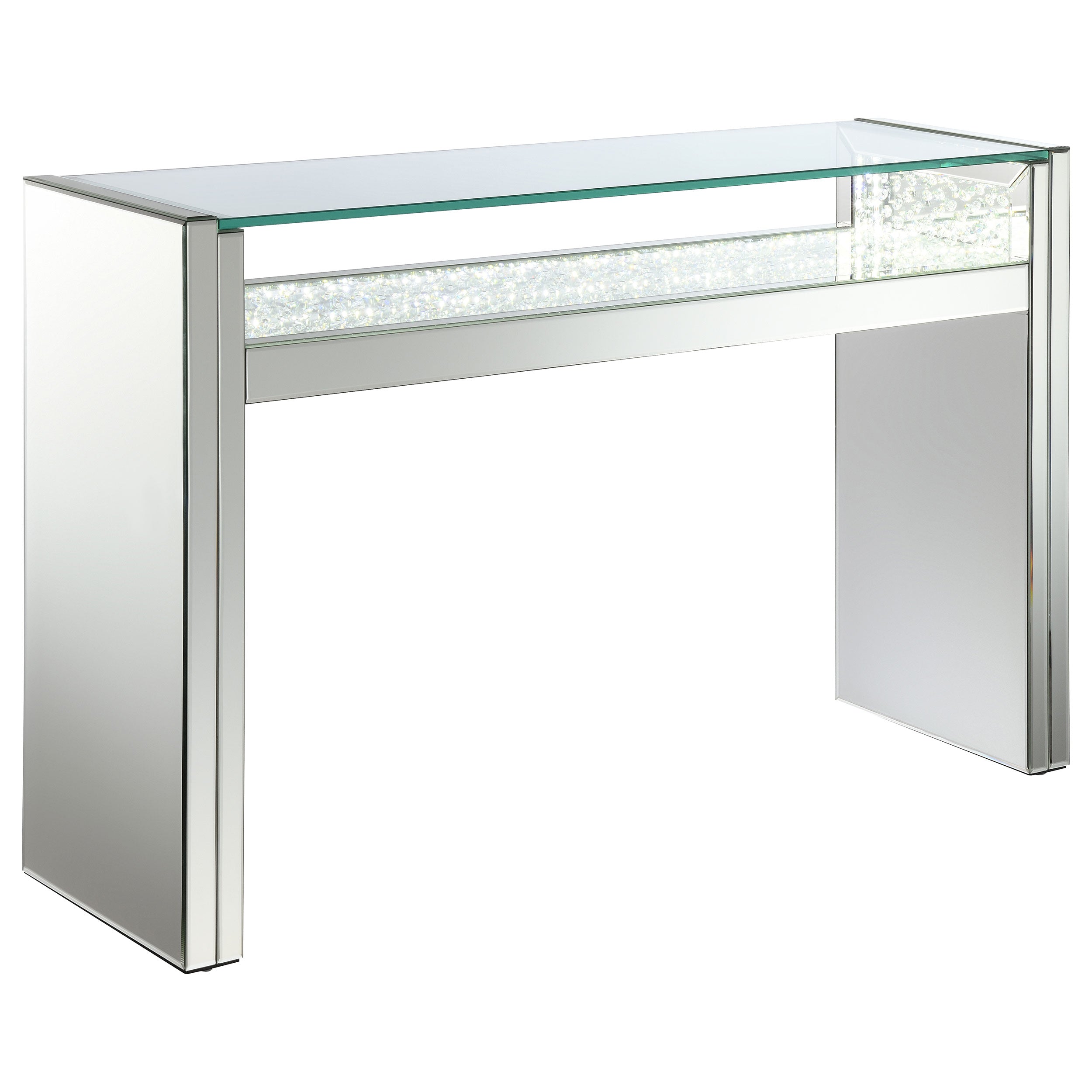 Edna Mirrored Console Table LED Lighting Silver