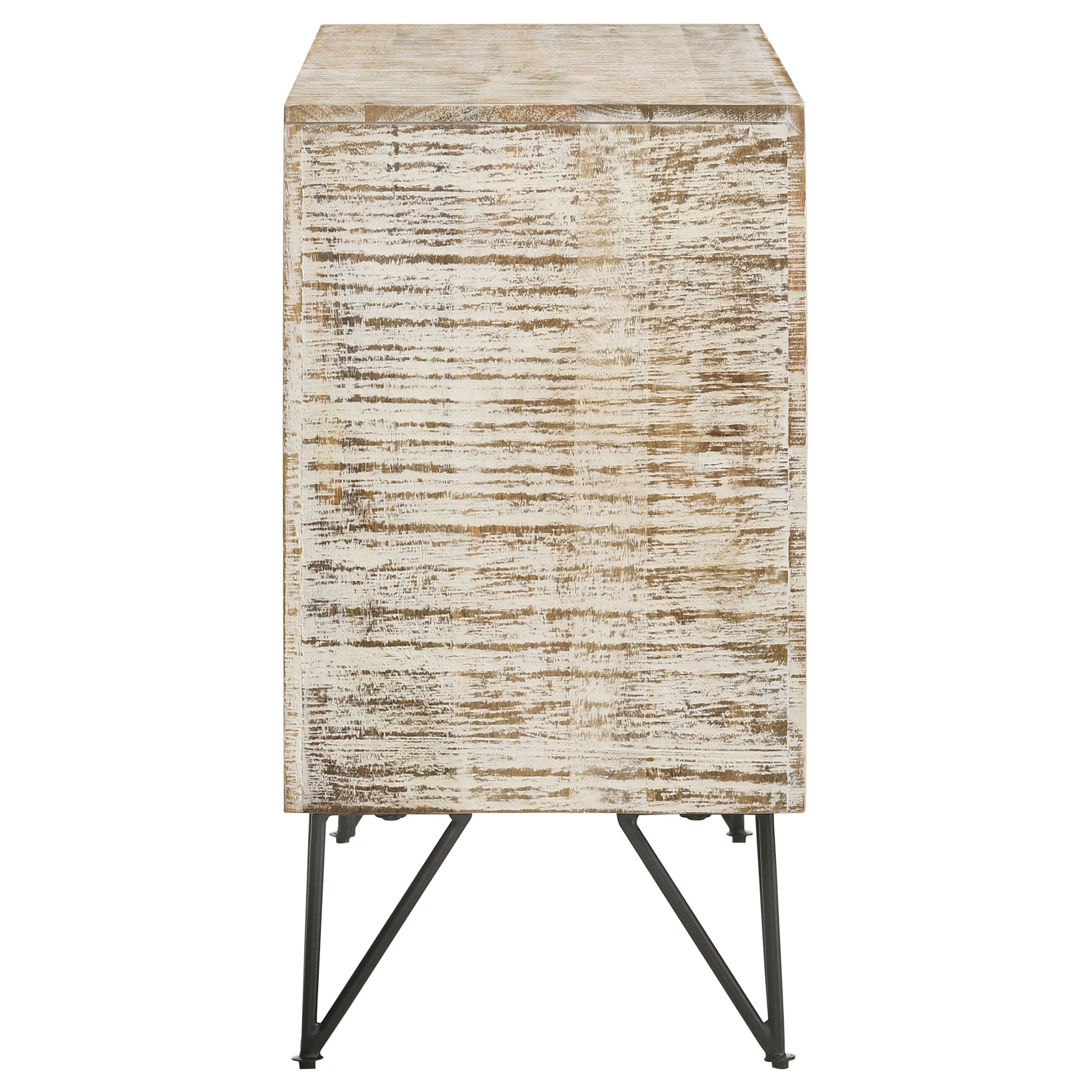 Eileen 2-door Wood Storage Accent Cabinet White Washed