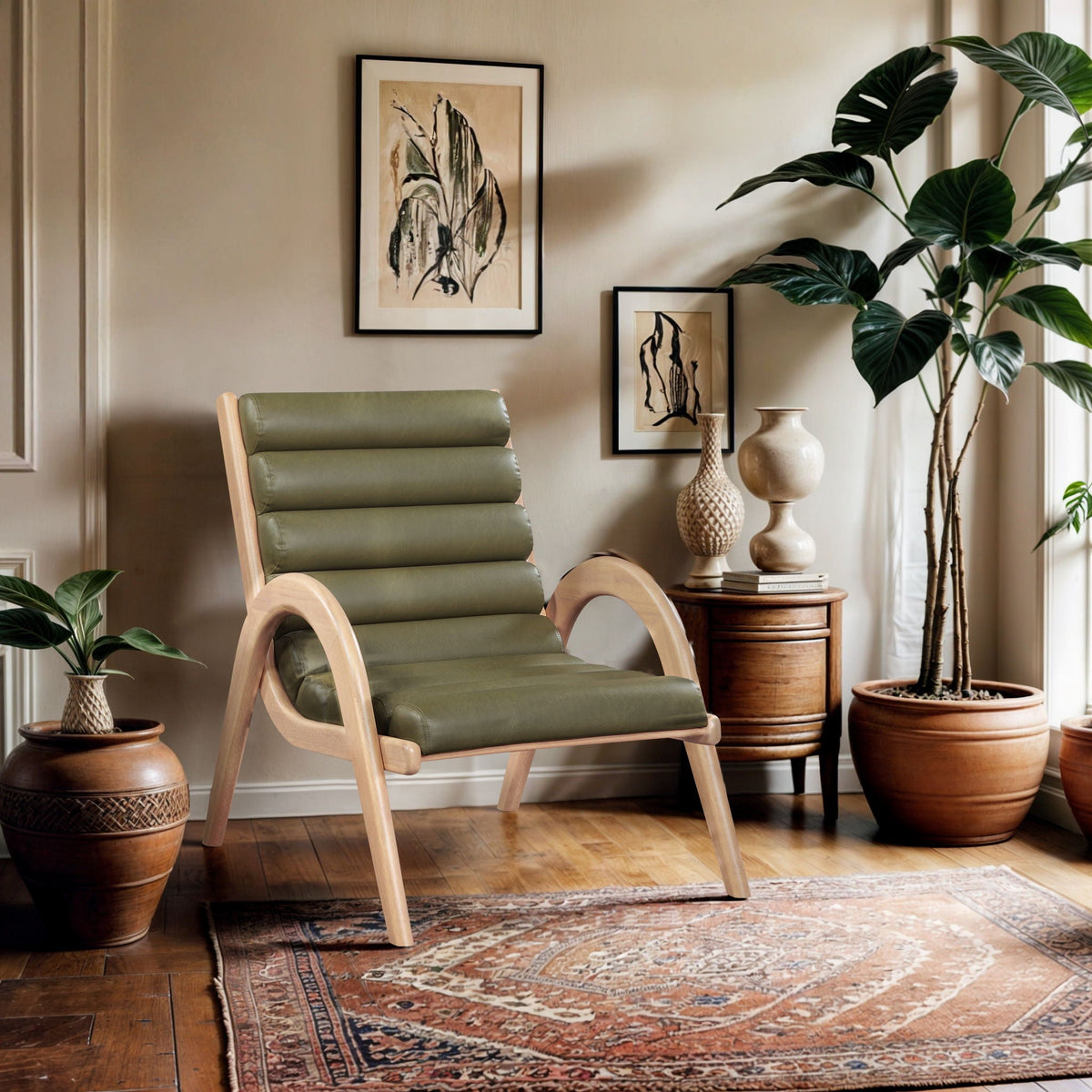 Randal - Accent Chair with Natural Frame