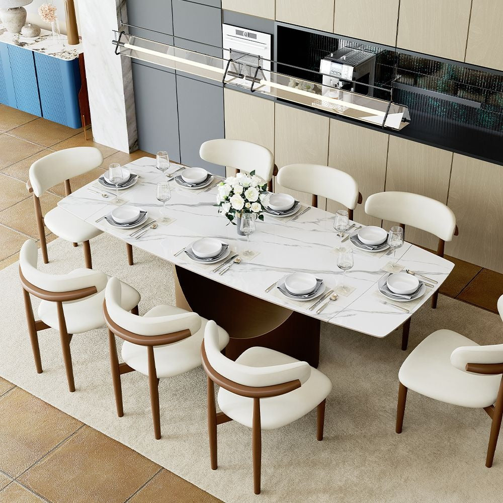 Aman White Sintered Stone Extension Dining Table — 71 to 95 Inches