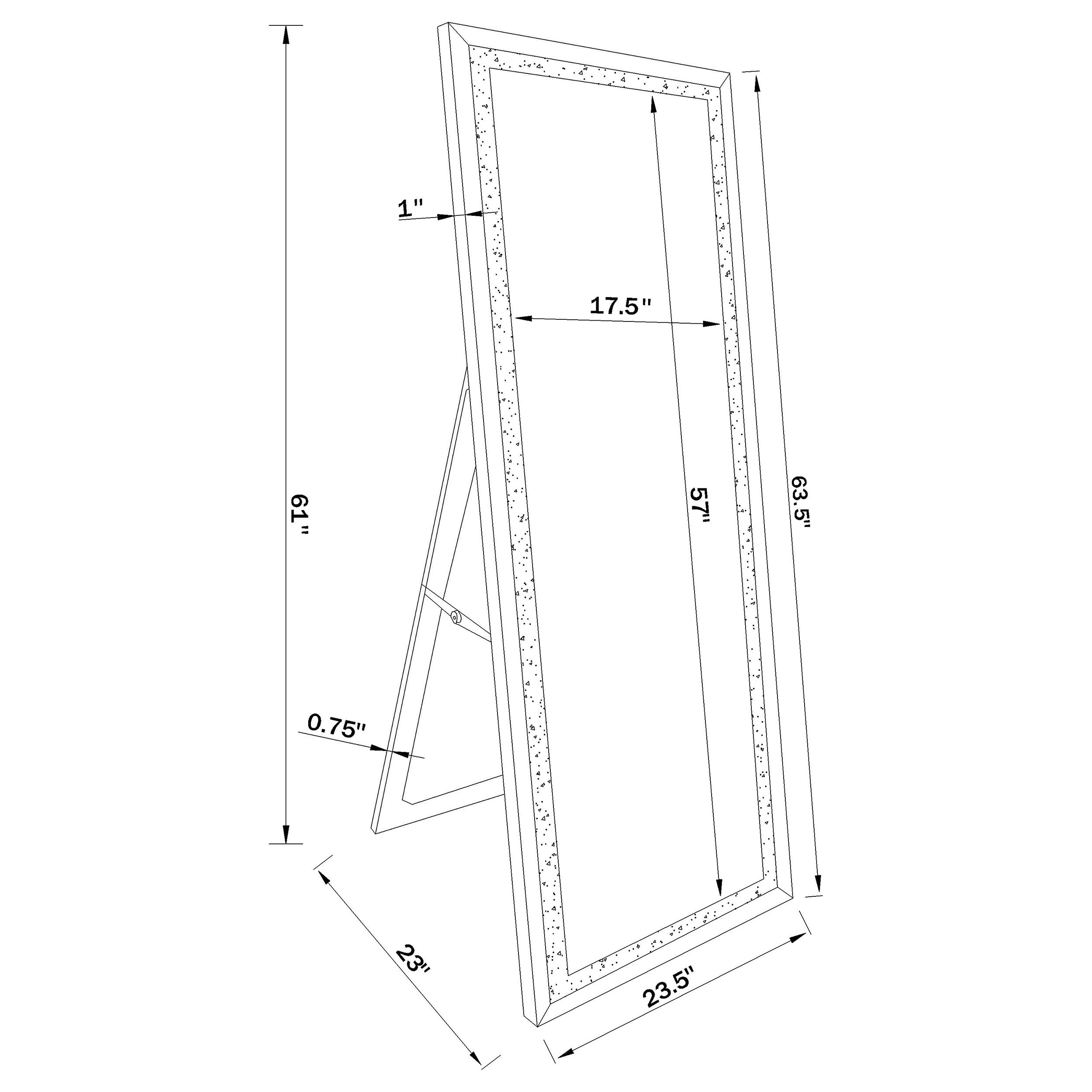 Seraphina 24 x 64 Inch Acrylic Framed Standing Mirror Silver
