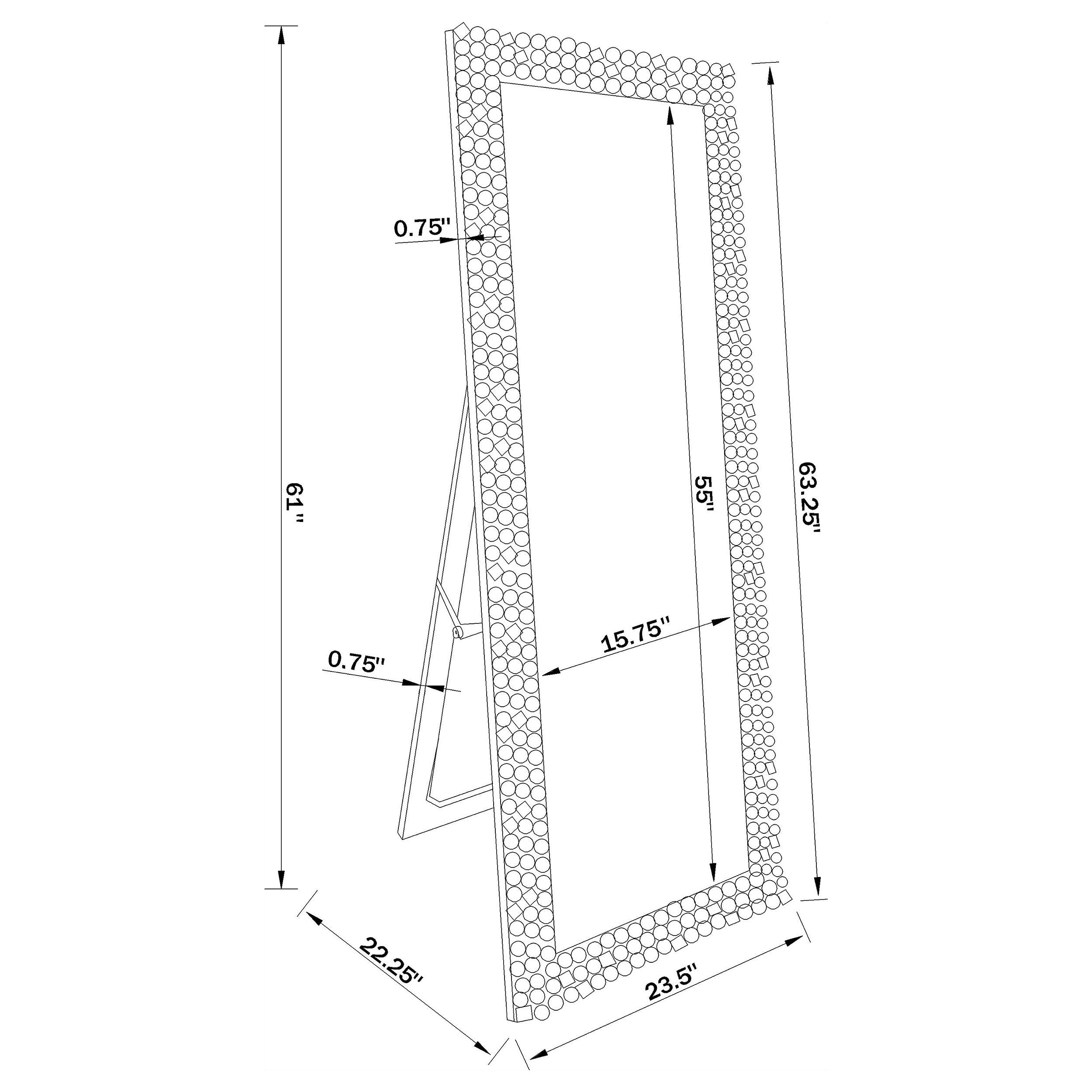 Mckay 24 x 63 Inch Acrylic Frame Standing Mirror Smokey Grey