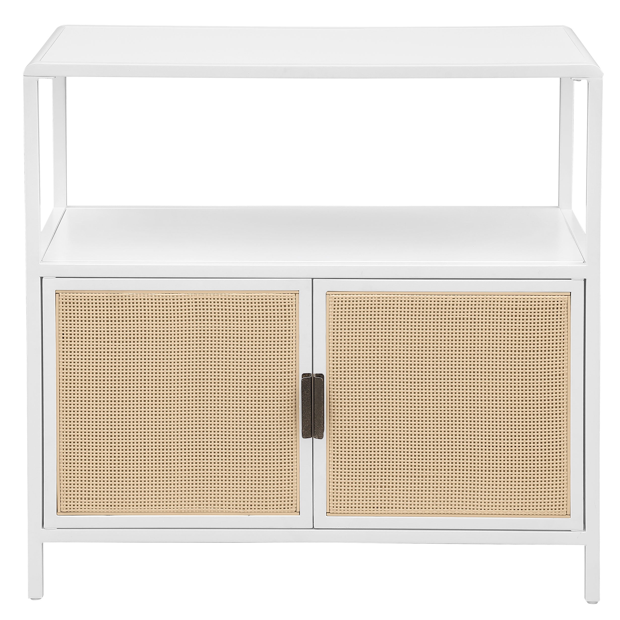 Amherst 2-door Radio Weave Cane Metal Accent Cabinet