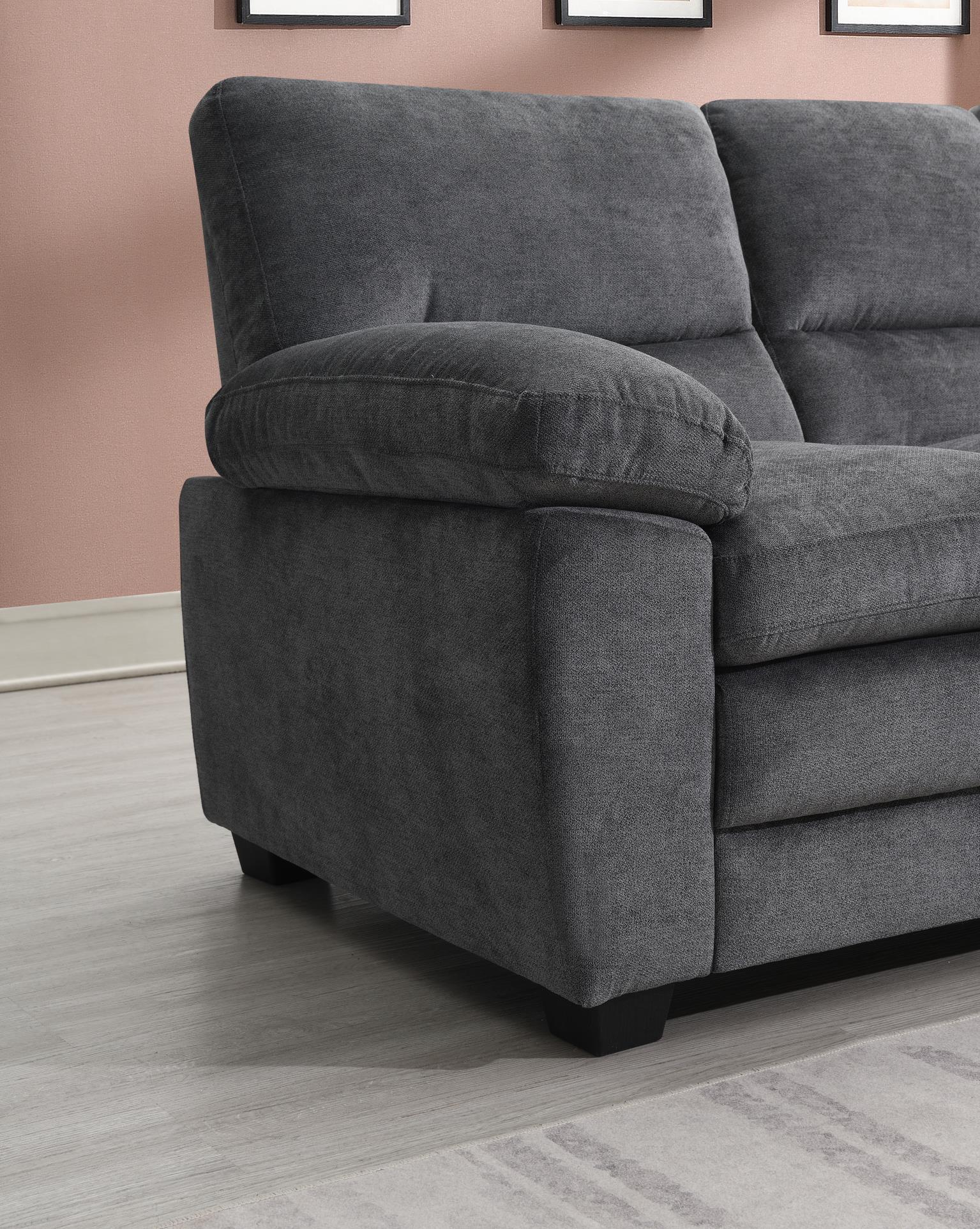 U530 Charcoal Gray Sofa — 81-Inch Wide