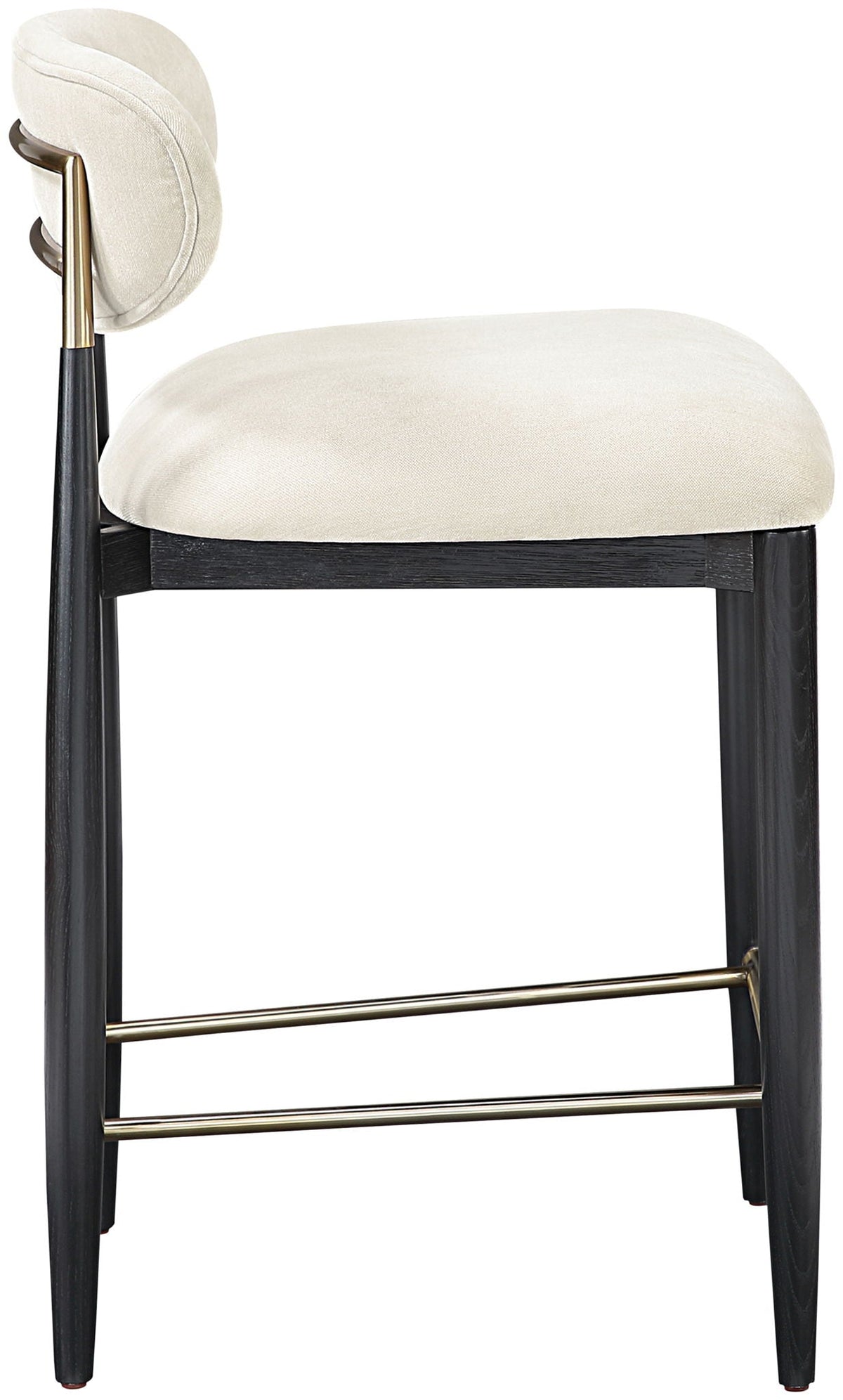 Riccio Fabric Counter Stool with Black Frame