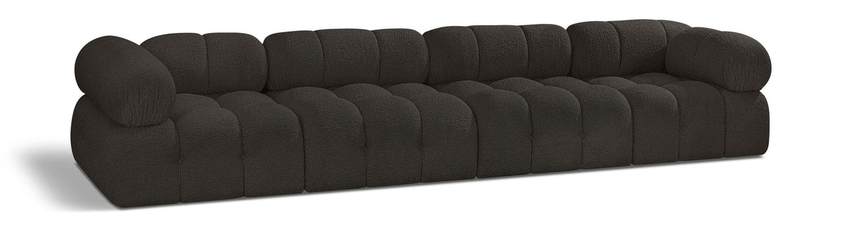 Ames Boucle Modular Sectional — 4-Piece Sofa — Brown
