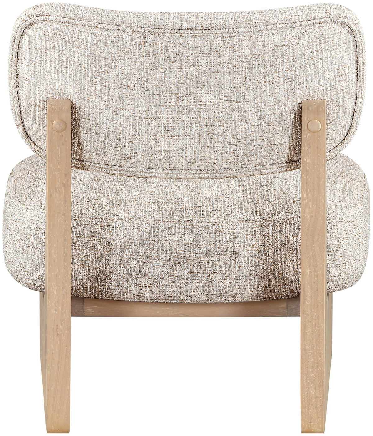 Vetra - Linen Textured Fabric Upholstered Accent Chair with Natural Base