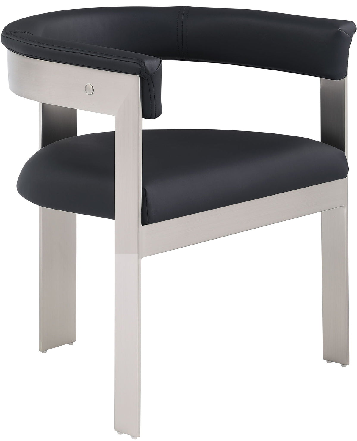 Romeo - Faux Leather Dining Chair (Set of 2) with Silver Base