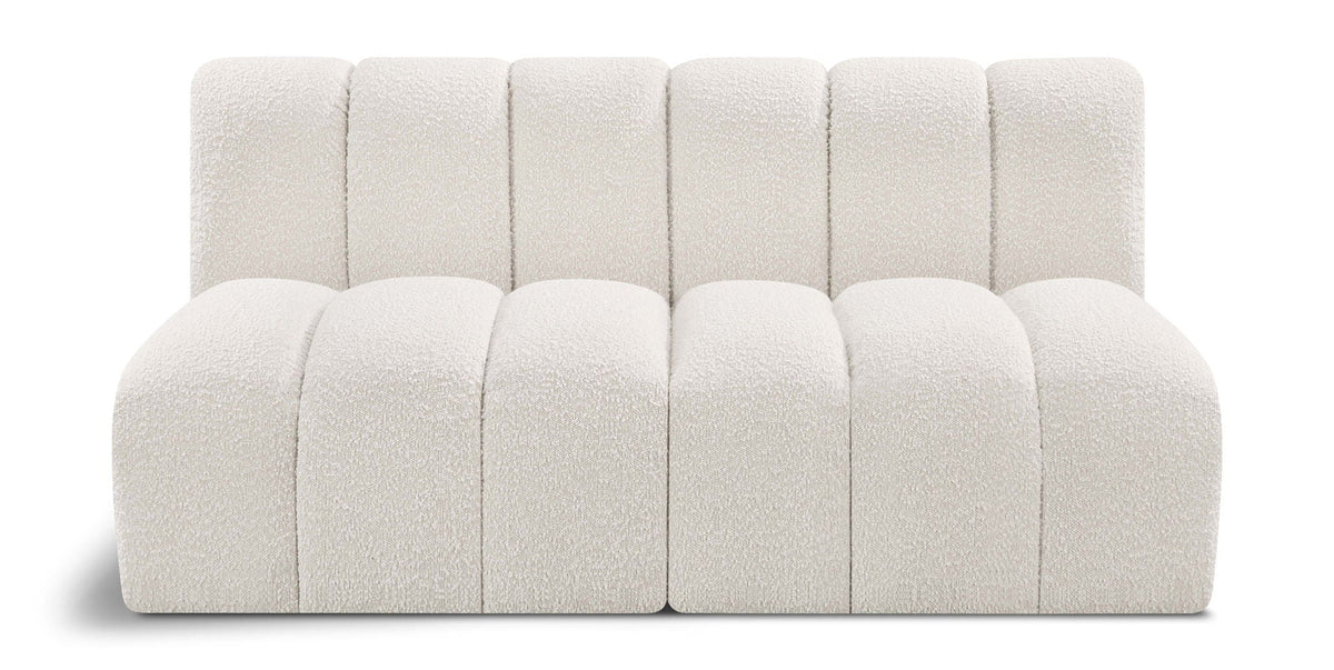 Arc Boucle Modular Sectional — 2-Piece Sofa (60"L x 31"D) — Cream
