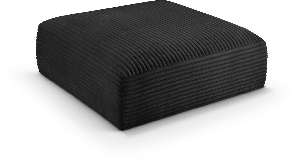 Shaggy Modular Sectional — Ottoman — Black