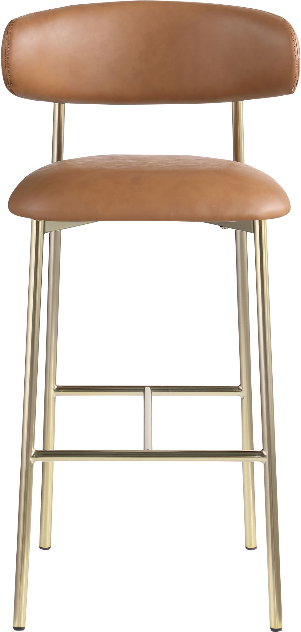 Lupita - Vegan Leather Upholstered Bar Stool (Set of 2) with Brushed Gold Frame