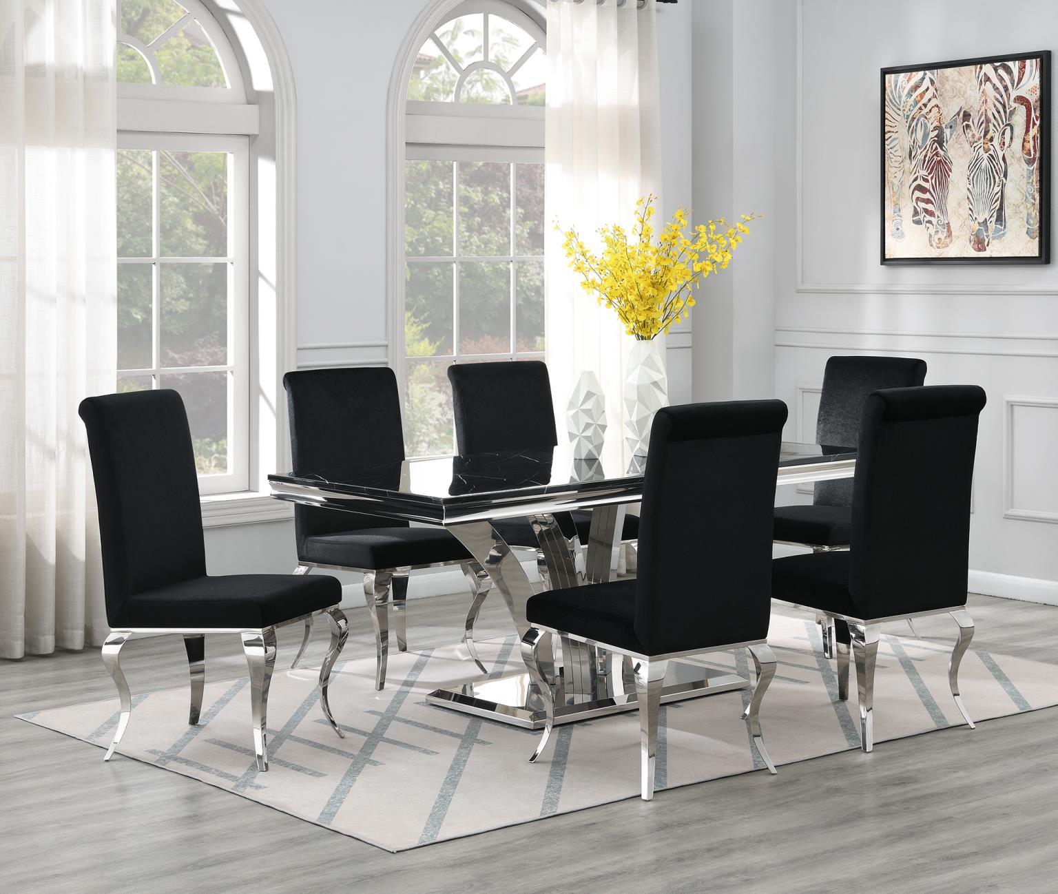 G-083-T-BLACK Black Marble Dining Table