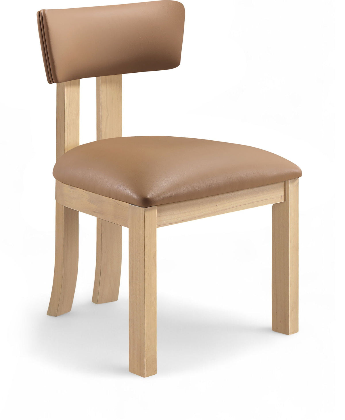Lavrin Vegan Leather Dining Side Chair (Set of 2) with Natural Base