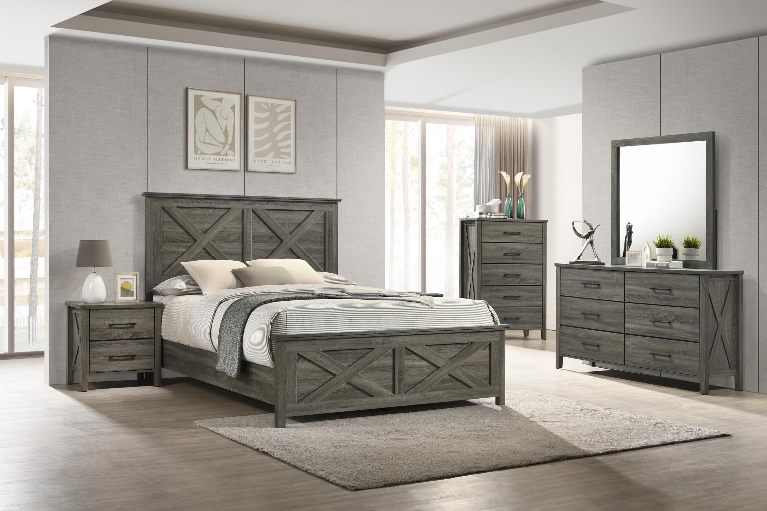 B522 Rustic Gray Nightstand — 22-Inch Wide