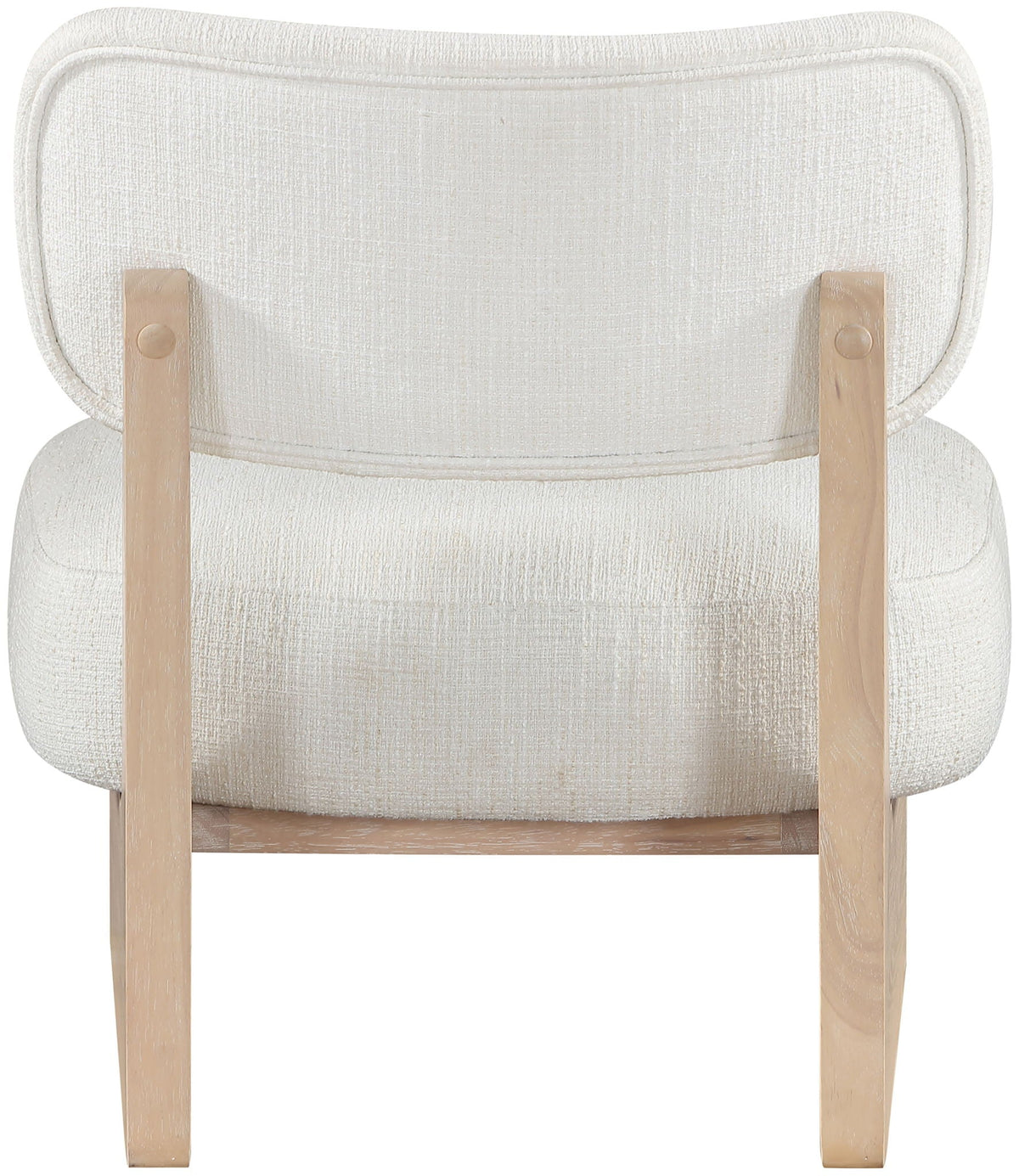 Vetra - Linen Textured Fabric Upholstered Accent Chair with Natural Base