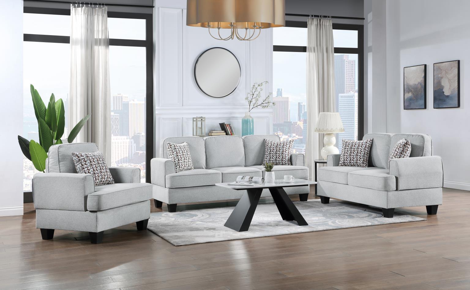 U418 - Sofa - Shimmer Silver