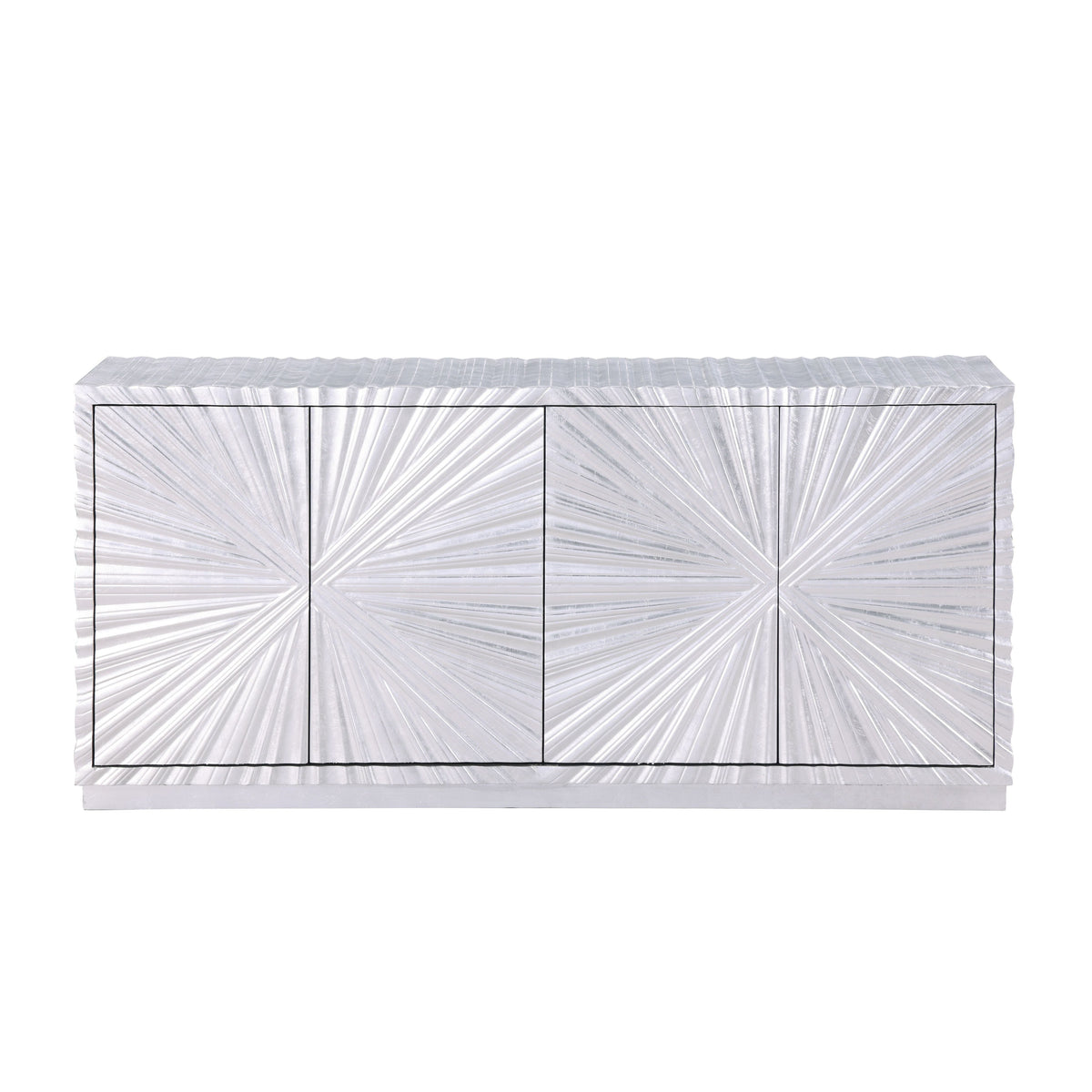 Selene Silver Leaf Console and Mirror Set
