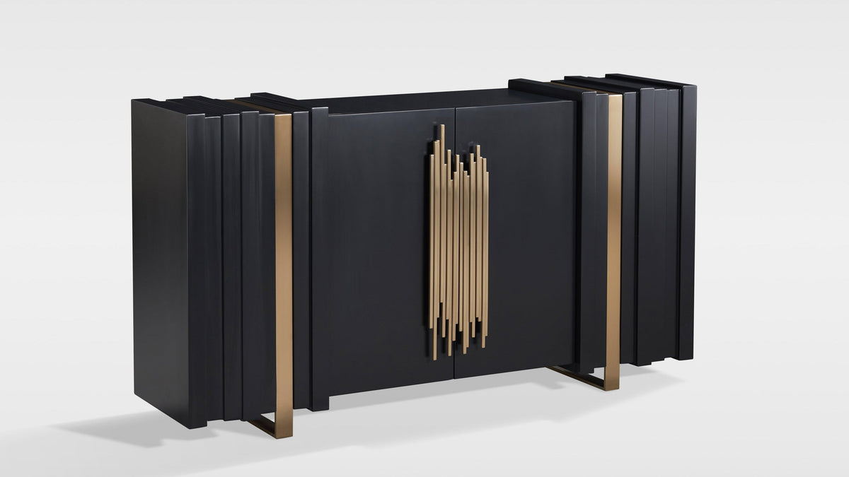 Aurea Black and Gold Sideboard — Adjustable Shelf Storage