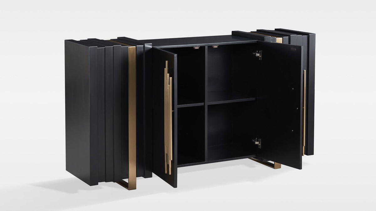 Aurea Black and Gold Sideboard — Adjustable Shelf Storage