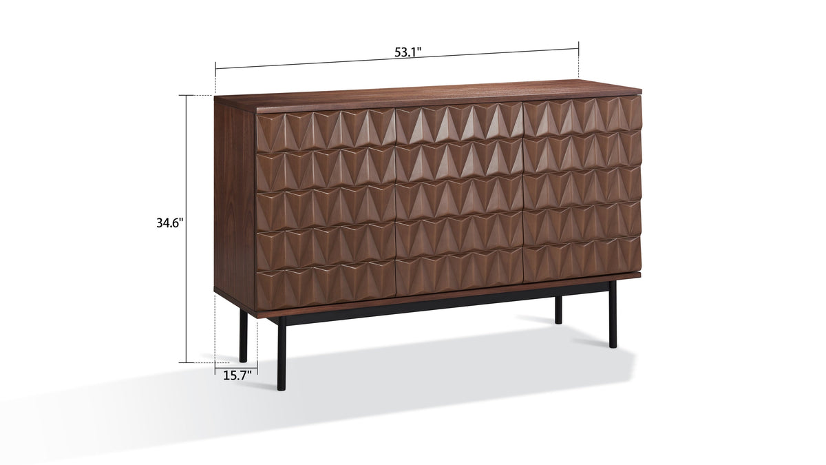 Annie Walnut Sideboard — Push-to-Open Doors