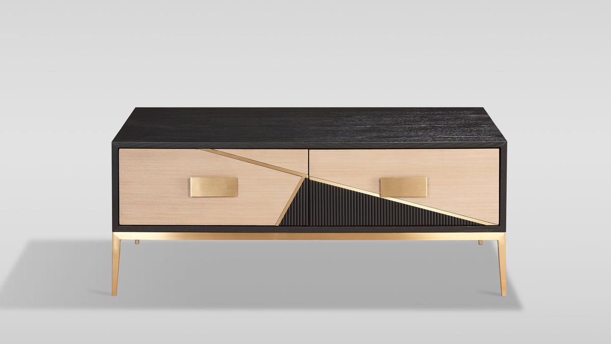 Divolia Black & Grey Coffee Table — Self-Closing Drawers