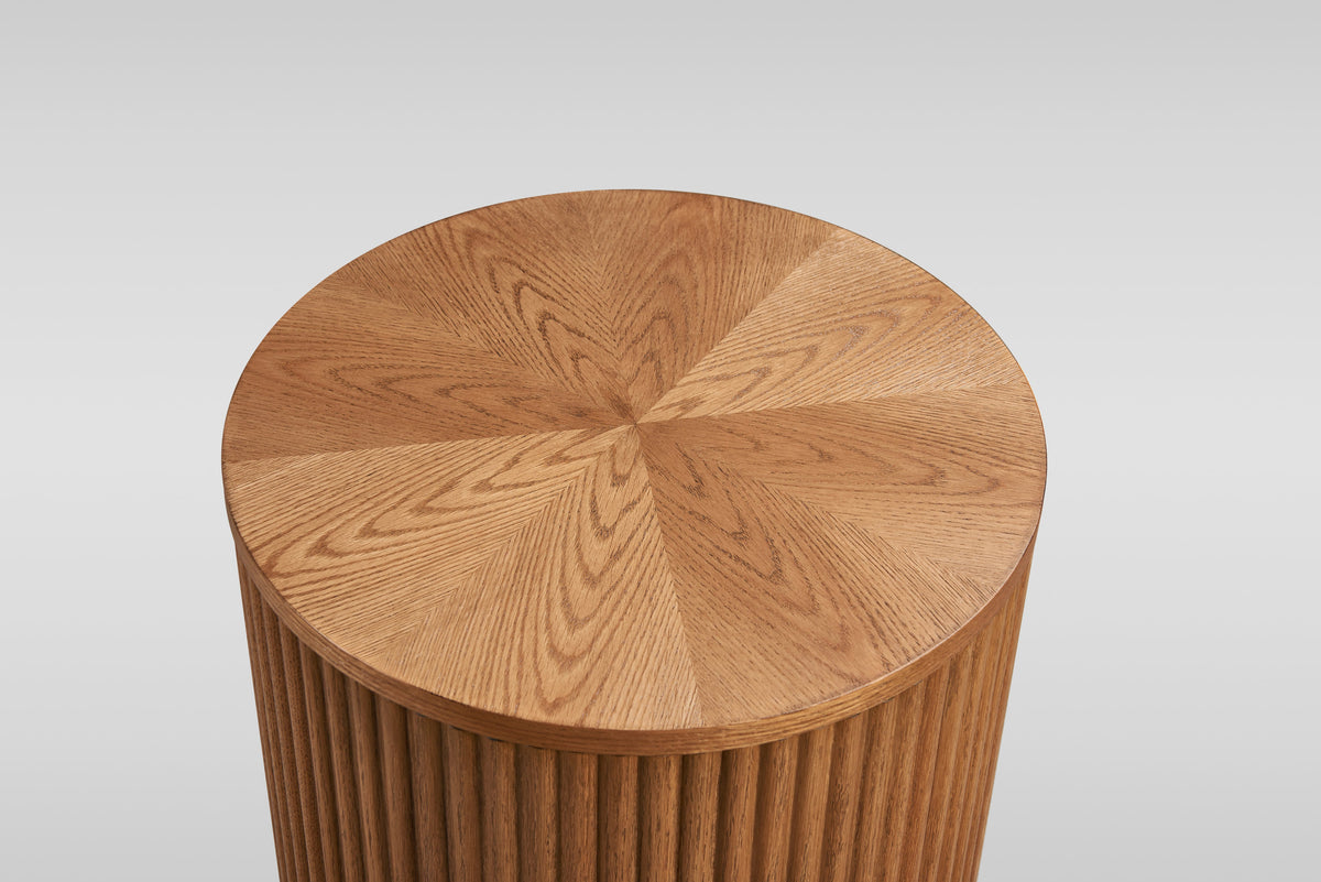 Larisa Natural Elm Wood Coffee and End Table Set