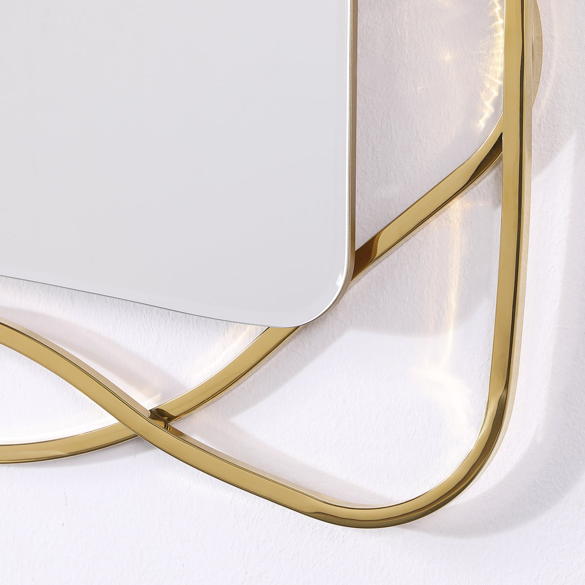 Brivo Grey Lacquer Console and Mirror Set — Gold Accents