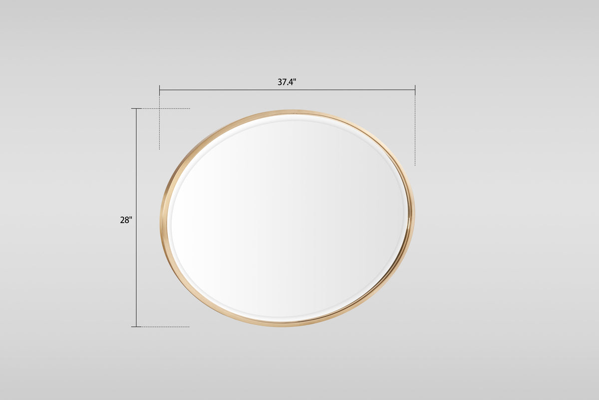 Corvina Cream Dresser, Mirror and Nightstand — Brushed Gold Accents