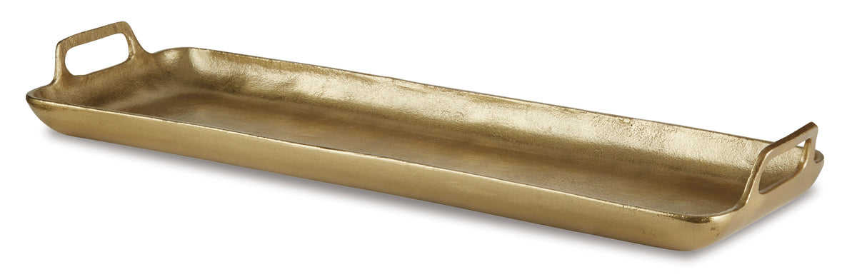 Posy Gold Cast Aluminum Serving Tray