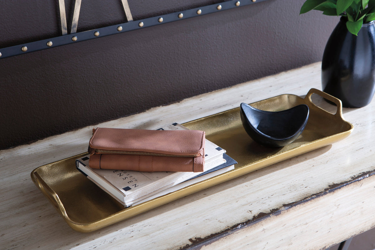Posy Gold Cast Aluminum Serving Tray