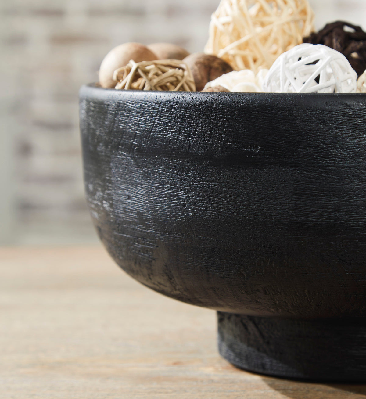 Brynnington Black Wood Decorative Bowl
