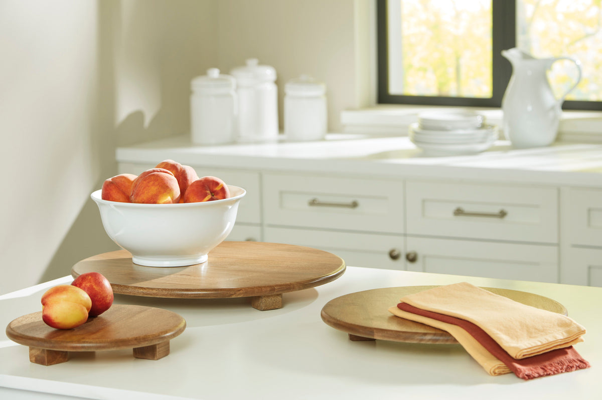 Kaidler Honey Brown Wood Serving Tray Set of 3