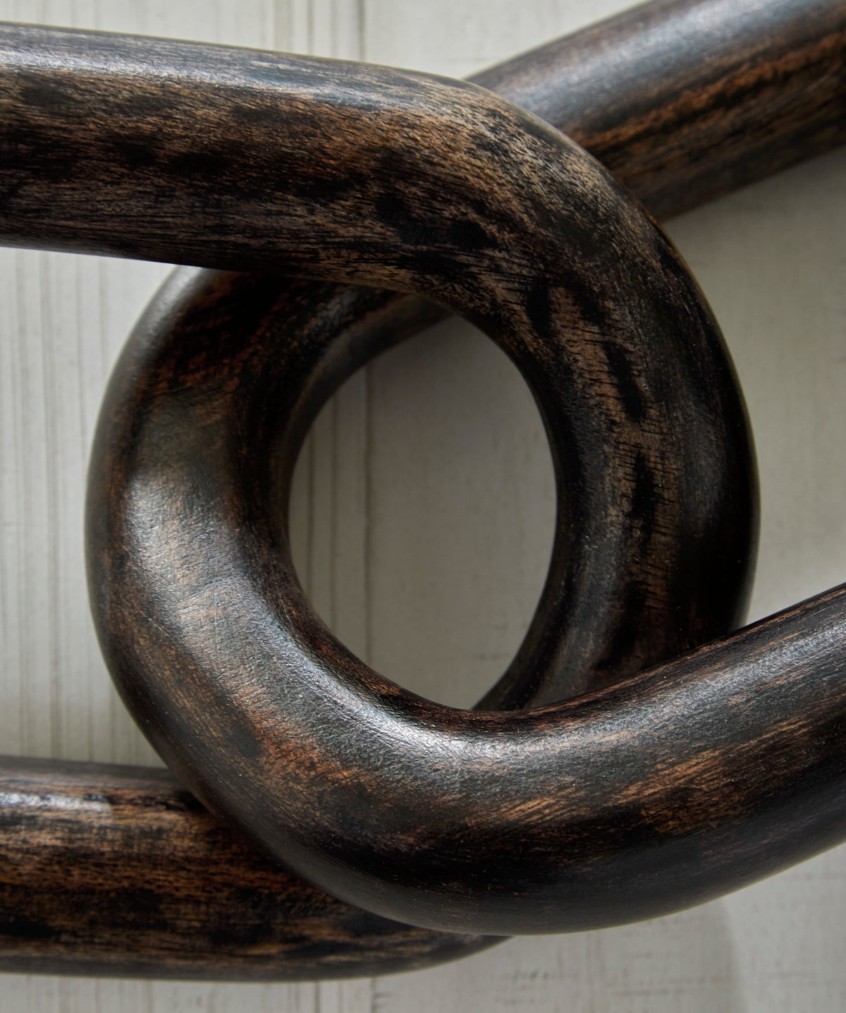 Mardelby Distressed Black Wood Ring Sculpture