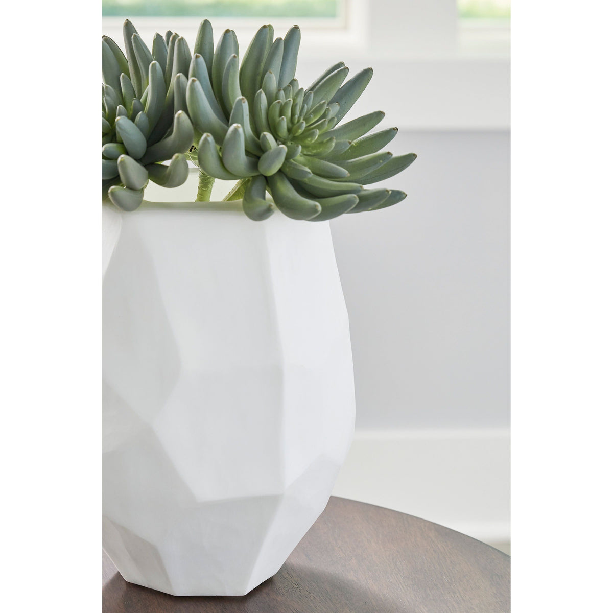 Karenton White Hand-Carved Glass Vase