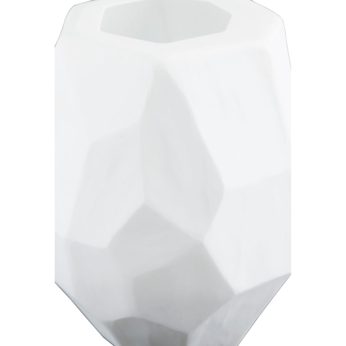 Karenton White Hand-Carved Glass Vase